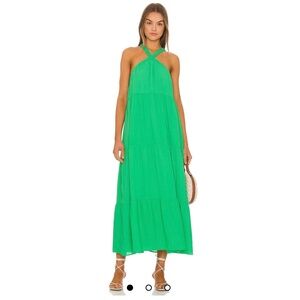 Hallie Halter Dress in Spring Green Show Me Your Mumu